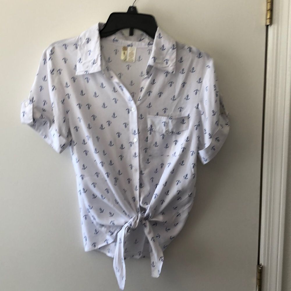 Japna Anchor Print shirt Size S. Gently used